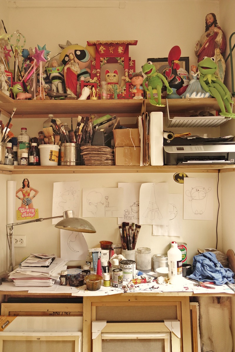 Atelier d'artiste du peintre contemporain Jérémie Baldocchi, de 2013 à 2019