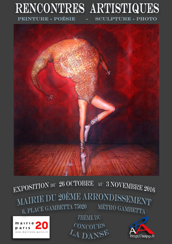 Exposition collective: Mairie du 20ème – Paris du 26 Octobre au 03 Novembre 2016