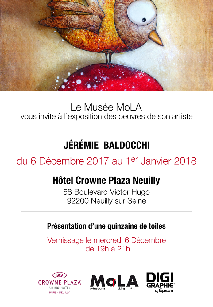 Exposition personnelle: Hôtel Crowne Plaza Paris du 06 au 31 Décembre 2017
