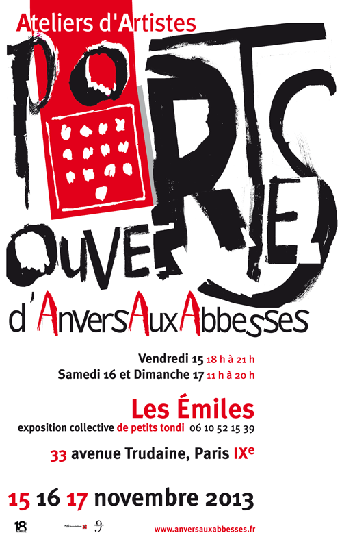 Exposition personnelle: Portes ouvertes ateliers d’Abbess – Paris les 16 et 17 Novembre 2013