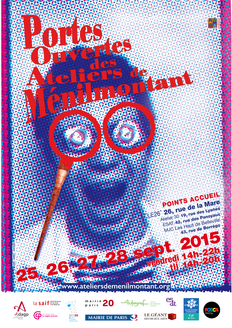 Exposition collective Avec les artistes de Ménilmontant – Paris du 25 au 28 Septembre 2015